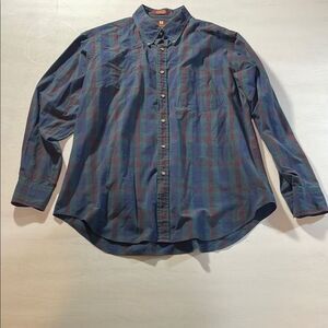 Vintage Nordstrom Men's XL Plaid Button Down Shirt Long Sleeve Cotton Blend 90s